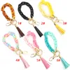 Nyckelringar Lanyards Ny akryllänk Keychain ChainLink Wristlet Key Chain Armelets Bangle Key Ring Link med Tassel Ny trendig gåva till hennes Yu1o