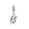925 Sterling Silver Dangle Charm Infinity Heart Drawing Pad Flower Zircon Pärlor Pärlor Pandora Charms Armband DIY smycken Tillbehör