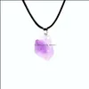 Anhänger Halsketten Mode Naturstein Irregar Amethyst Kristall Halskette Für Frauen Jewelr Mjfashion Drop Lieferung Dhinx