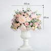 Flores decorativas grinaldas de 35 cm de grande mesa artificial mesa central decoração de casamento rodovia chumbo bouquet silk rose peony ball party event