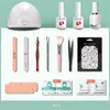 Nail Art Kits 14PCS Set Tool Complete Of Beginners Shop Professional Household Polish With Potherapy Machine Lamp