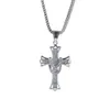 Shining Cross Pendentifs Collier Bijoux 18K Véritable Plaqué Or Hommes Cadeau Bijoux Religieux