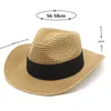 Panama Jazz Top Hat Spring Summer Straw Wide Brim Hats for Women Men Western Cowboy Sun Protection Cap Woman Man Shade Hat BBE14004