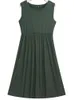 Kvinnor Vest Dress Summer Sleeveless Mini Ruffle Es Female Fashion Green Crew Hals Hög midja Kort Prom Beach Vestidos 220613