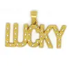 Crystal List Lucky Wisiorki Naszyjniki Golden Bling Biżuteria Prezenty Mężczyźni Kobiety Hip Hop Charm Rhinestone Łańcuchy Powodzenia