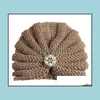 Moda Invierno Baby Girl Sombreros Con Pearls Color Color Punto Recién Nacido Beanie Hat Fotografia Cap Accessories Turban 12 Colores Drop Entrega 2021
