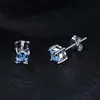 Stud JewelryPalace Square echte blauwe Topaz Amethyst Citrine Grannet gemaakt Sapphire Ruby Emerald 925 Sterling Silver EarringsStud Dale22