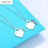 Key Love Heart Pendant Necklace S925 Sterling Silver Love Necklace Light Luxury Design Necklace Women Valentine's Day Birthday Gift G220722