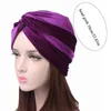 2020 Nieuwe Vrouwen Fluwelen Tulband Hoed Hoofdband Moslim Hijab Caps Vrouwelijke Zachte Bandana Hoofdband Hijaabs Hoofd Wrap Haaraccessoires AA220323