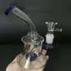 1pcs Blue Hookah 7 인치 유리 비이커 봉수 파이프 14mm 유리 그릇 흡연