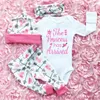 Clothing Sets Born Baby Girls Clothes Bodysuit+ Floral Pants+ Hairband Caps Kids Girl Outfit Set Ensemble Bebes Fille