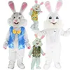 Pasen Bearded Rabbit Self-Vest Rabbit Mascot Costumes Top Kwaliteit Strichthendel Karakter Outfits Volwassenen Maat Kerstcarnaval Verjaardagsfeestje Outdoor Outfit