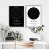 Modern Custom Star Map & Moon Phase Canvas Painting Black and White Poster Print Nursery Wall Art Pictures Bedroom Home Decor 220614