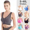 Reißverschluss Frauen Sport-Bh Atmungsaktive Draht Freies Gepolsterte Push-Up Crop Top Fitness Lauf Workout Stoßfest bralette L220727