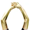 Cinq doigts gants Sexy en cuir verni longs Cosplay vêtements accessoires noir serré Ds pôle danse Performance