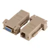 Extensor VGA macho/fêmea para adaptador de conector de cabo de rede de vídeo LAN CAT5 CAT6 RJ45