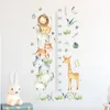 Custom Baby Name Growth Chart Ruler Lion Animal Watercolor Wall Stickers Vinyl Removable Wall Decal Mural Kids Room Home Decor 220613