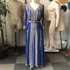 Roupas étnicas Luxuosas Contas Kaftan Vestidos Mulheres Dubai Bordado Elegante Manga Longa Muçulmana Abaya Islam Turquia Jellaba Vestido MarroquinoEt