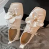 Spring Fall Designer Women Dress Shoes Genuine Leather Sole Heels Wedding Elegant Ladies Chunky Heel Big Flower Womens Shoe