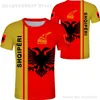 Футболка с коротким рукавом Албании, футболка с индивидуальным номером имени и принтом флага Албании с орлом, спортивный трикотаж Албании 220702