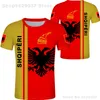 Albania Short Sleeve T-shirt Free Custom Name Number T-shirt Albanian Eagle Flag Print Text Albania Sports Jersey 220702