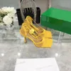 2023 Women high heel SPARKLE STRETCH Sandals Slippers Fashion Leather Rhinestone Mesh Sandal slides Top Designer Ladies office party wedding