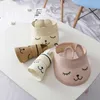 Deepom Children Straw Hat Summer Hats For Baby Girl Boy Kids Sunshade Sun Visor Empty Top Lovely Cartoon Floppy Sun Hat Beach 220514