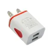 Universal 2.1A 5V LED 2 USB-telefonladdare Fast Wall Charging Adapter US/EU Plug-Charger för Samsung för HTC