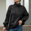 Maglione dolcevita donna autunno inverno sciolto oversize elegante pullover lavorato a maglia caldo moda solido top maglieria maglione 220816