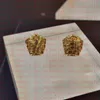 Fashion Designer Earrings V Letter Banshee Medusa Head 18K Gold Plated Womens VE23 Charm
