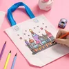 DIY Graffiti Bag with Markers Handmade Painting Non-Woven Bag for Children Arts Crafts Color Filling Drawing Toy