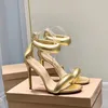 Gianvito Rossi 2022 Designer klackar av högkvalitativa kvinnor Sandaler 100% läderklack sommarkristallhänge bröllopsklänningskor klackar sexiga bilder äkta sula med låda