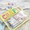 Embroidery Letters Clear PVC Pouch Bag Waterproof With Metal Zipper Pouches Nylon Cosmetic Bags Large Capacity Storage Case For Party Gift