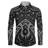 Men's Dress Shirts HYCOOL Drop 6xl Polynesian Tribal Printed For Men Gradient Design Samoan Long Sleeve Shirt Custom 2022