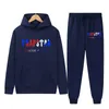 Marca TRAPSTAR Impreso Ropa deportiva Hombres 15 colores Cálido Conjunto de dos piezas Sudadera con capucha suelta pantalones conjunto Sudadera con capucha jogging 220609