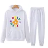 Men's Tracksuits Spring And Autumn Men's Hoodie Pants Suit Youth Fitness Running Sport Hooded Jumper Fleece Printed Loose TopMen's