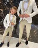 Motivo floreale Ragazzo Abiti da cerimonia Abiti da sera Smoking Ragazzini Groomsmen Bambini per la festa nuziale Abito da ballo (giacca + gilet + pantaloni)