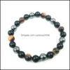 Beaded Strands Bracelets Jewelry Jln Colored Tiger Eye Beaded Bracelet Hematite Onyx Natural Stone For Men Women Drop Delivery 2021 Sik2E