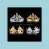 4 стиля рождественские девочка мальчик косплей король и королева волос с кристаллами Золотой Sier дети корона для волос падение доставки 2021 Accessorie