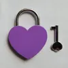 Dörrlås Creative Alloy Heart Shape Keys Padlock Mini Archaize Concentric Lock Vintage Old Antique Door Locks with Keys New Pure Colors P0826