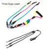 Hondenkragen ontleende gepersonaliseerde drie honden riem nylon regenboog huisdier wandel training katten kraagband riem ropedog
