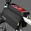 Fahrradbeutel vordere Rohrstrahlbeutel Touchscreen -Sattelpaket - schwarz