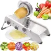Mandoline Slicer Manuel Coupe-légumes Râpe professionnelle avec lames réglables en acier inoxydable 304 Outil de cuisine de légumes 210318