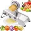 Mandoline Slicer Tagliaverdure manuale Grattugia professionale con lame regolabili in acciaio inossidabile 304 Utensile da cucina per verdure 210318