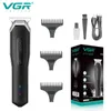 VGR триммер для волос для мужчин ЖК-режущий станок для бритья Парикмахерская Аккумуляторная электробритва инструмент для укладки ClipperT220718 T220725