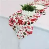Nowoczesne biegacze stołowe kwiatowy geometryczny wydrukowana lniana flaga bawełniana na przyjęcie świąteczne świąteczne dekorację domu 210709