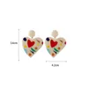 Stud Acrylic Colorful Geometric Square Heart Graffiti Plant Drop Earrings For Women Sweet Candy Color Resin Jewelry Cute GirlStud Odet22 Far