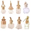Stock Car Parfume Bottle Home Diffusers Pendant Parfym Ornament luftfräschare för eteriska oljor doft tomma glasflaskor FY5288
