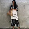 Black Sexy Striped Women Clothes V-neck Short Batwing Sleeve Lady Loose Dress Summer Dresses Plus Size Q1244 220510