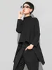Xitao vintage czarny żółw szyi t shirt kobiety plus size kawaii casual długi rękaw nieregularne topy koreańskie ubrania Zll1177 220402